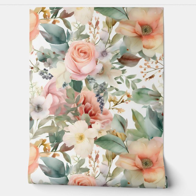 Blozende Bruids Ballet Botanisch Behang (Afrollen)