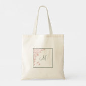Blozende bruidsmeisje Florale Salie Groene Monogra Tote Bag (Achterkant)