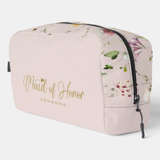 Blozende bruidsmeisje scriptnaam accessoire cadeau toilettasje (Rechterhoek)