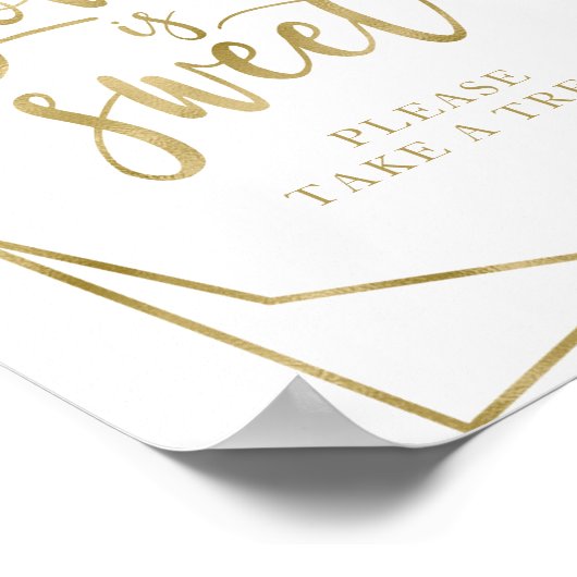 Blozende Burgundy Bloem  Liefde is een Zoete Teken Poster (Hoek)