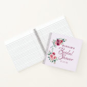Blozende Burgundy Bloemencake Bruiloft Gast Notitieboek (Binnen)