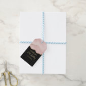 Blozende Champagne Gouden Glitter Abstract Aquarel Cadeaulabel (Met Touw)