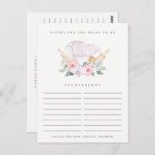 Blozende Chef Hoed Bloem Recept Verzoek Bruidsdouc Briefkaart (Voorkant / Achterkant)