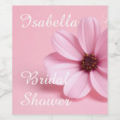 Blozende Cosmos Bloem Bruidsfeest Script Ontwerp Wijn Etiket (Enkel label)