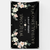 Blozende Crème Bloem Bruiloft Ontvangstbord Spandoek (Verticaal)