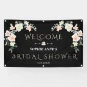 Blozende Crème Bloem Bruiloft Ontvangstbord Spandoek (Horizontaal)