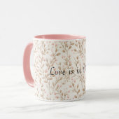 Blozende Crème Bloemen Romantische Liefde Mok (Voorkant links)