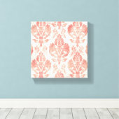 Blozende Damast Aquarel Bloem Vintage Patroon Canvas Afdruk (Insitu (Houten vloer))