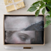 Blozende Dame in Blauwe Fluwelen Decoupage Tissuepapier (Geschenk)