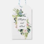 Blozende en blauwe bloemenaquarel cadeaubijlage cadeaulabel (Voorkant)