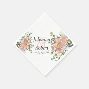 Blozende en eierschaal waterverf bloemen servetten
