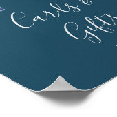 Blozende en marinebloemen Blauwe Kaarten en Cadeau Poster (Hoek)