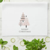 Blozende en neutrale kerstboom keukenhanddoek (Gevouwen)