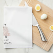 Blozende en neutrale kerstboom keukenhanddoek (Quarter Fold)
