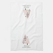 Blozende en neutrale kerstboom keukenhanddoek (Verticaal)