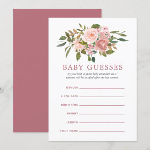 Blozende en roze gouden babyshower advies voor mam kaart