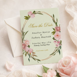 Blozende en saliebloemige 'Save the Date'-kaart Save The Date