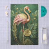 Blozende Flamingo Glanzend Goud, Elegant Tissuepapier (Craft)