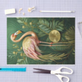 Blozende Flamingo Glanzend Goud, Elegant Tissuepapier (Craft)