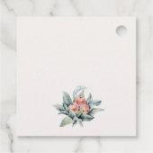 Blozende gestapelde cups bloemige theepartij voor  bedankjes labels (Achterkant)