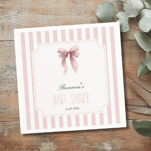 Blozende gestreepte strik elegante feest baby show servet