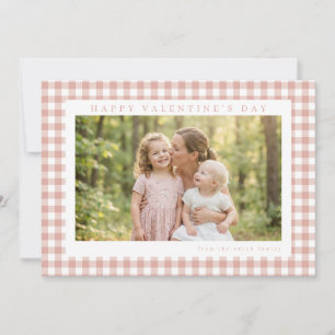 Blozende Gingham Valentijnsfoto Feestdagenkaart