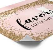 Blozende Glitter Bruidsjurk Bruiloft Feestartikele Poster (Hoek)