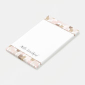 Blozende Glitter Roze Crème Bruine Hartjes Post-it® Notes (Schuin)