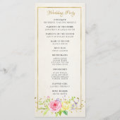 Blozende Gouden Bloem Moderne Trouwceremonie Progr Programmakaart (Achterkant)