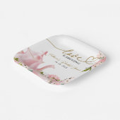 Blozende Gouden Bloemenliefde Komt Op Gang Bruidsf Papieren Bordje (Gebogen)