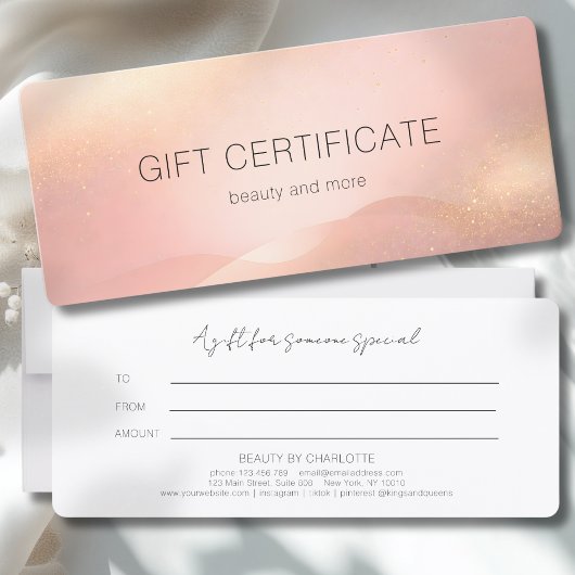 Blozende Gouden Glans Gradiënt Salon Cadeaubon