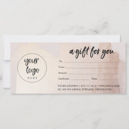 Blozende gouden zakelijke cadeaubon met logo