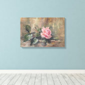 Blozende Gratie Roos Canvas Afdruk (Insitu (Houten vloer))