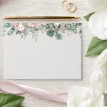 Blozende Groene Elegante Trouw Envelope