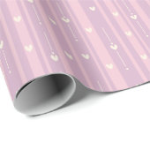Blozende Hart Strepen Patroon Cadeaupapier (Rol Hoek)