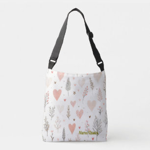 Blozende Harten & Botanisch Naadloos Patroon Crossbody Tas
