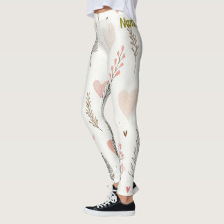 Blozende Harten & Botanisch Naadloos Patroon Leggings
