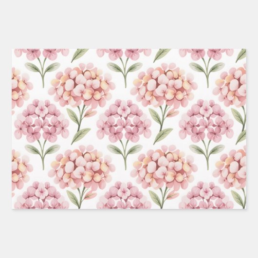 Blozende Hortensia Inpakpapier Vel (Voorkant)