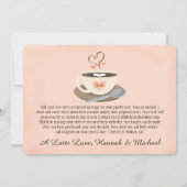 Blozende koffiekop Monogram Hart Save the Date (Achterkant)