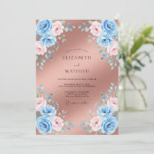 Blozende Koper Ranunculus Eucalyptus Bruiloft Kaart (Staand voorkant)