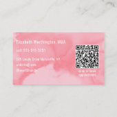 Blozende Koraal Roze Aquarel QR Code Make-up Visitekaartje (Achterkant)