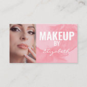 Blozende Koraal Roze Aquarel QR Code Make-up Visitekaartje (Voorkant)