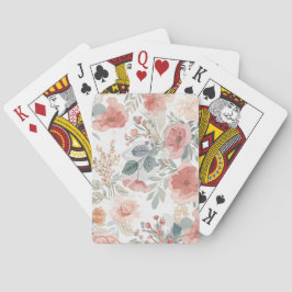 Blozende Koraal Tuin Bloem Waterverf Patroon Pokerkaarten