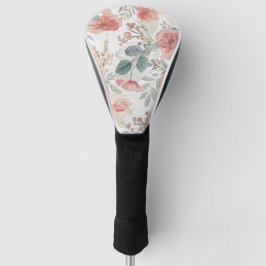 Blozende Koraal Tuin Bloemschildering in Waterverf Golfheadcover