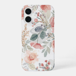 Blozende Koraal Tuin Bloemschildering in Waterverf iPhone 16 Hoesje