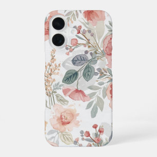 Blozende Koraal Tuin Bloemschildering in Waterverf iPhone 16 Hoesje
