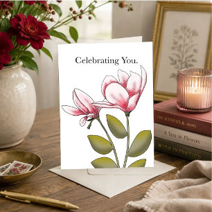 Blozende Magnolia Verjaardag Kaart