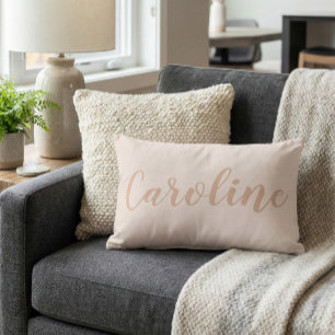 Blozende minimalistische kalligrafie gepersonalise accent kussen