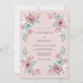Blozende Mint Romantische Lente Bruiloft Kaart (Voorkant)