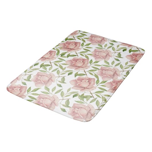 Blozende Paarse Watercolor Rozen Badmat (Gekanteld)